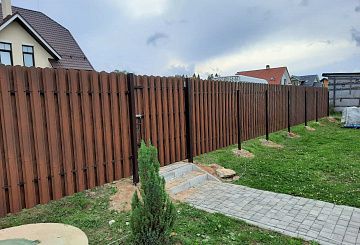 Установка ворот с калиткой из штакетника